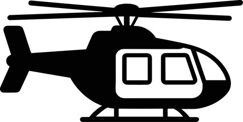 Cargo helicopter vector illustration. Modern helicopter silhouette vector. 