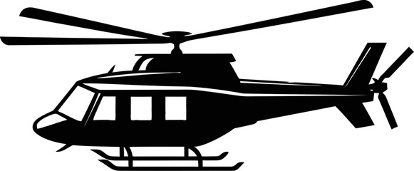 Passenger helicopter silhouette vector illustration