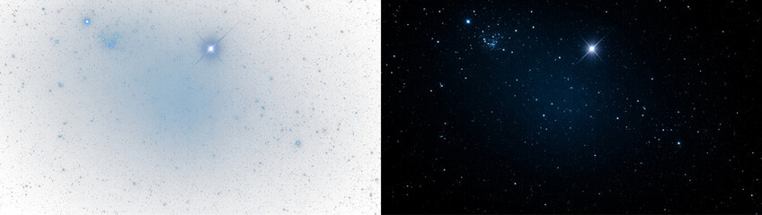 Space on a black and white background, isolated PNG effect, festive. PNG format. Realistic cosmos atmosphere. Christmas overlay. © Russell Edwards