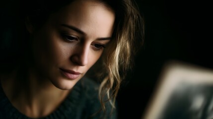 Naklejka premium A woman contemplates a cherished memory