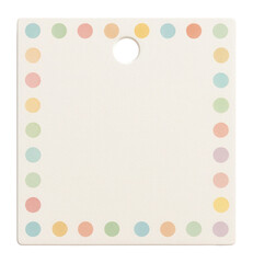 Square tag with polka dot border and punched hole