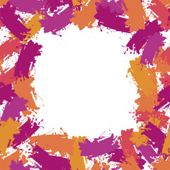 Obraz premium Colored blobs abstract frame. Template for greeting cards. Vector background.