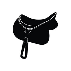 Horse Riding Saddle Silhouette Vector Icon