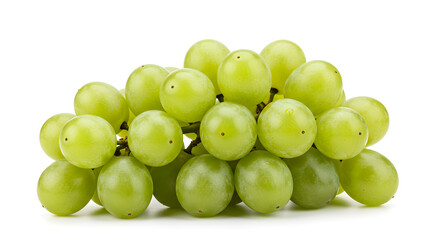 Organic Grapes Cluster Isolated on White
