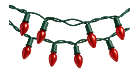 Red Christmas lights with a green wire