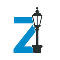 Pier Lights Logo Combine With Letter Z Vector Template