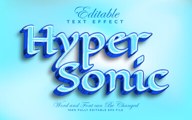 Hyper Sonic 3D editable text effect style