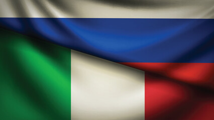 italy and russia flag fusion design