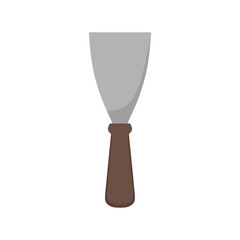 Putty knife flat design vector illustration isolated on white background. trowel or scraper used for drywall or plastering