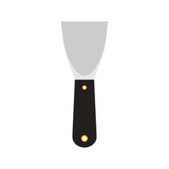 Putty knife flat design vector illustration isolated on white background. trowel or scraper used for drywall or plastering