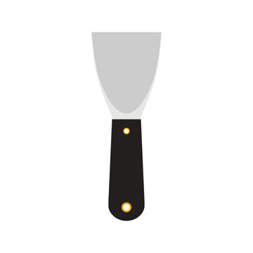 recommend clip art: Putty knife flat design vector illustration isolated on white background. trowel or scraper used for drywall or plastering