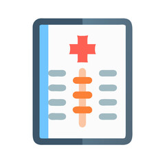 Medical chart flat vector illustration on the black background