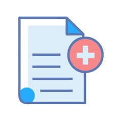 Fototapeta premium Medical document with plus sign for addition or update