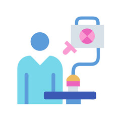 Fototapeta premium Medical imaging illustration depicting patient undergoing examination with device