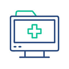 Digital health records system icon on modern screen display