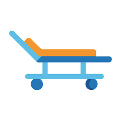 Stylized hospital gurney vector illustration on black background