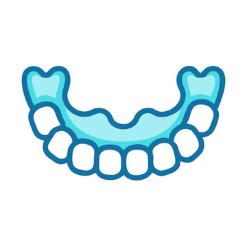 recommend clip art: Blue dental aligner isolated on black background for presentation