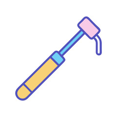 A dental material dispenser in simple vector outline style