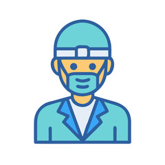 Medical professional avatar wearing surgical cap and face mask
