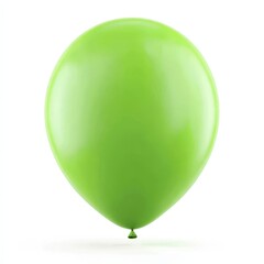 Single Green Balloon Isolated on White Background Perfect for Celebrations and Design Projects