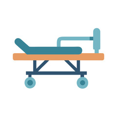 Hospital gurney with black background in flat style design