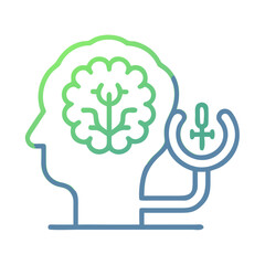 Modern brain scan concept with stethoscope illustration on black