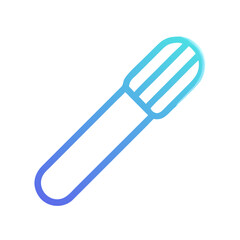 Minimalist light blue gradient pen isolated on black backdrop