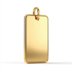 Elegant Gold Rectangular Pendant Design Blank Tag Luxury Jewelry Charm