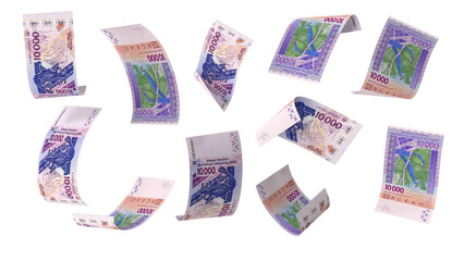 African_10000_Francs Asset_Money_Single_Bank_Currency_Note