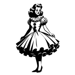 vector illustration of a dancing girl