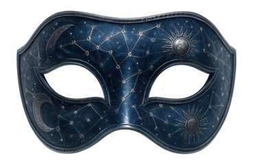 Mask with a celestial theme and starlit skies