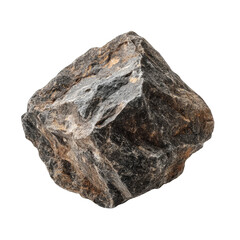 Close-up of a rough, multifaceted stone.  Gray-brown hues