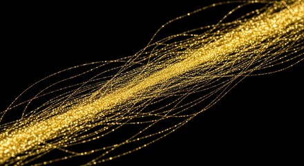 Luxurious golden strands cascade over a contrasting backdrop for dazzling display