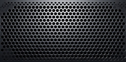 Perforated metal grid with round holes creates textured background