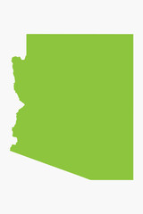 Vector graphic artwork suitable for print and web containing flat detailed map of ARIZONA