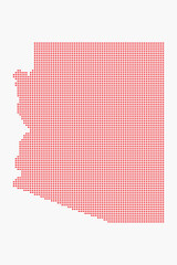 Vector graphic artwork suitable for print and web containing flat detailed map of ARIZONA