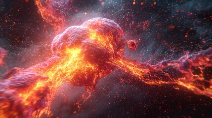 Obraz premium Fiery cosmic explosion