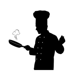 silhouette of a chef