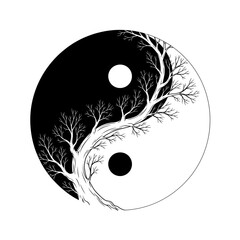 yin yang symbol on white background