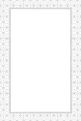 Luxury silver, white, grey frame, border, poster, invitation, card with Japanese ornament for text, photo, picture, presentation on transparent background. Silver, white, grey, metal, white color