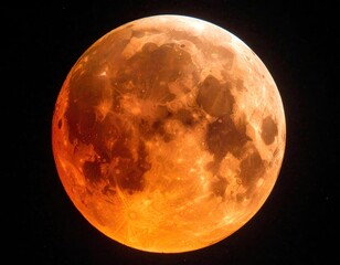Fototapeta premium Blood Moon Ultra-detailed close-up