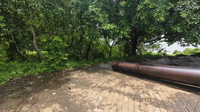 Historic Cannon from the Medieval Era at Elephanta Island, Mumbai, India 