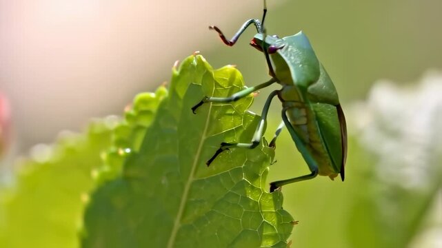 Green insect on a leaf