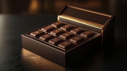 Luxury chocolates in elegant box, still life