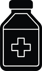 Adult medicine bottle vector icon.