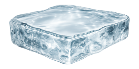 Flat ice edge with a glossy, reflective finish