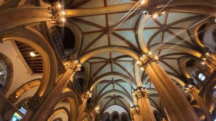 Victorian Gothic and Indian Style Ceiling Architecture of CST Railway Station, Mumbai