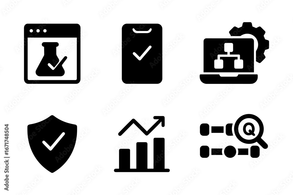 Wall mural modern icons for web development and data analysis applications