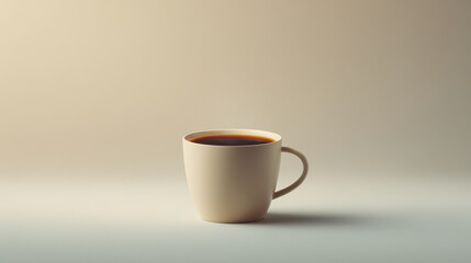 photorealistic depiction of single coffee cup on clean light background creates warm and cozy atmosphere