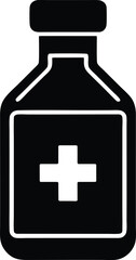 Health care bottle vector icon.